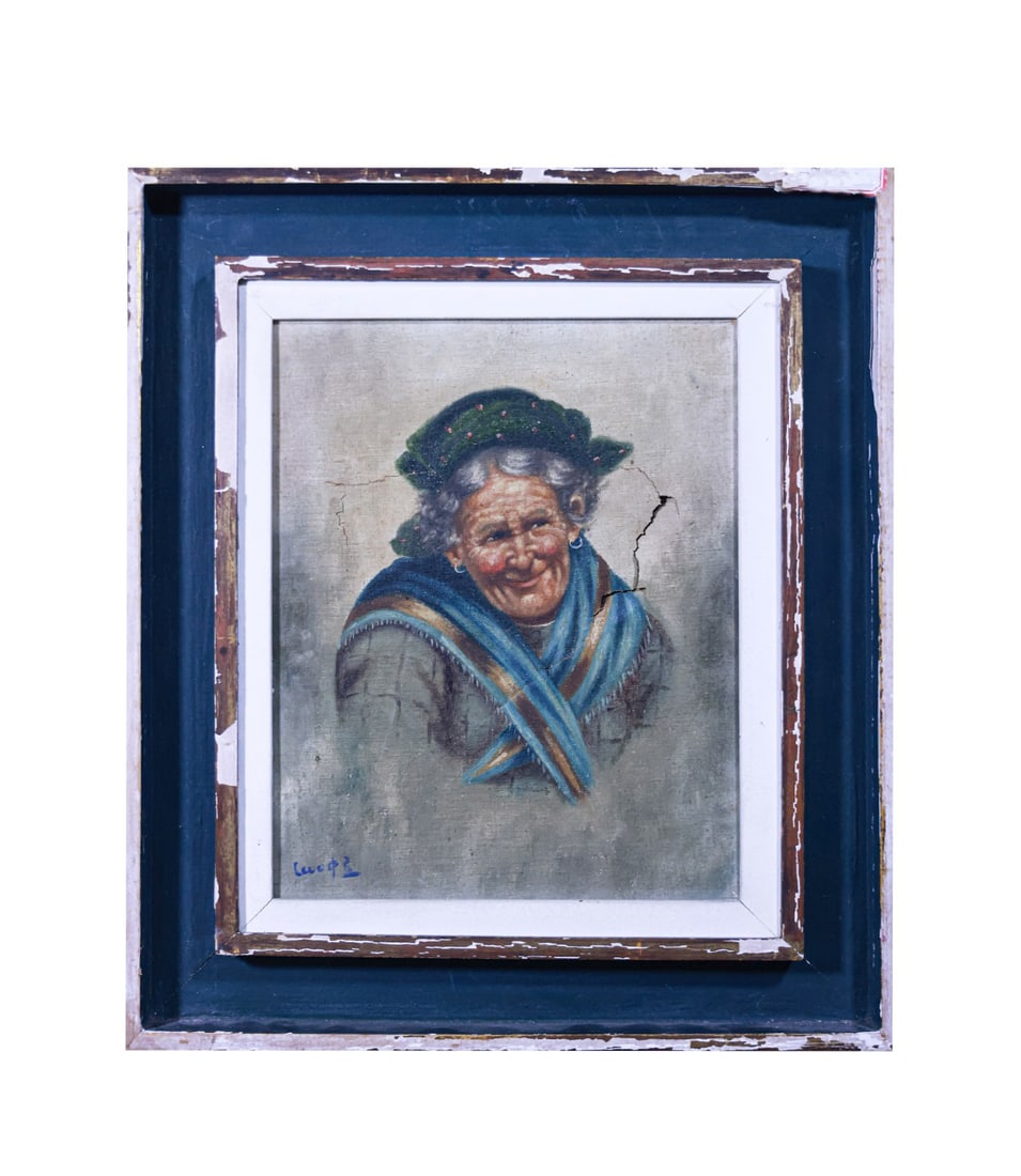 Luo Zhongli mark Mark figure oil paintings: 26X21