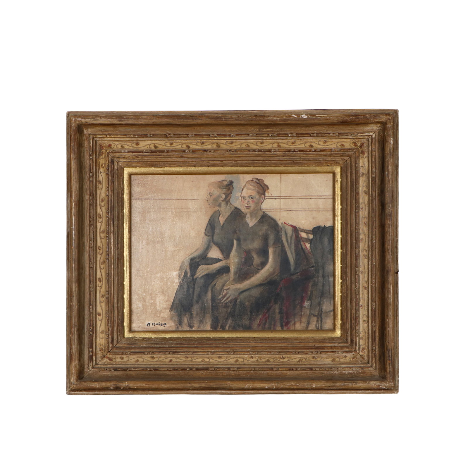Ryohei Koiso mark Still Double Image Oil Painting: Frame height 51cm, width 55cm; Core height 31cm, width 39cm