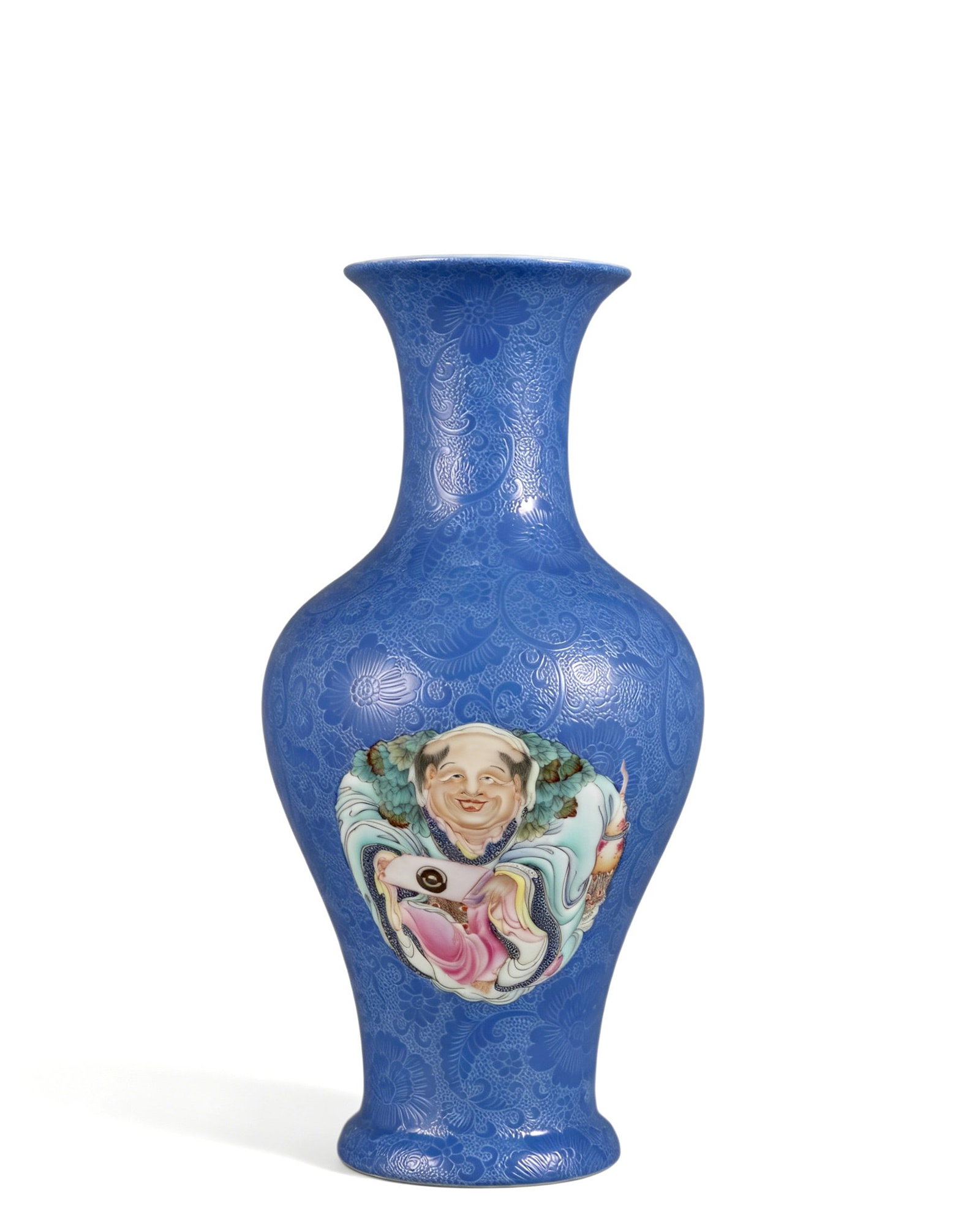 Chinese Qing Dynasty Yongzheng Mark famille rose Guanyin vase with a harmonious atmosphere: Height 24.8 cm, Belly diameter 12 cm