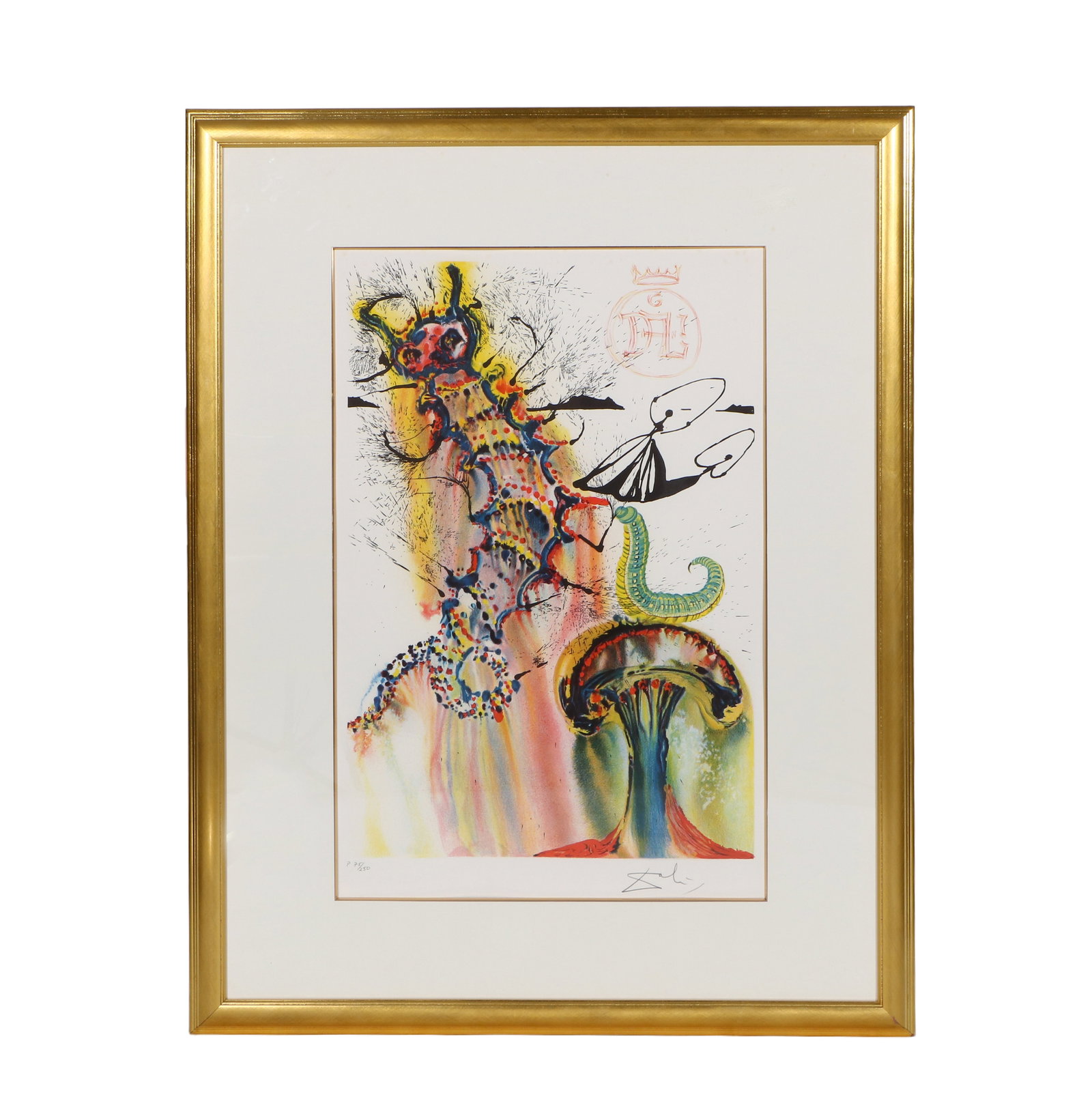 Salvador Dal?? Alice in Wonderland - Caterpillar Print: Frame height 92cm, width 72cm; Core height 64cm, width 42cm