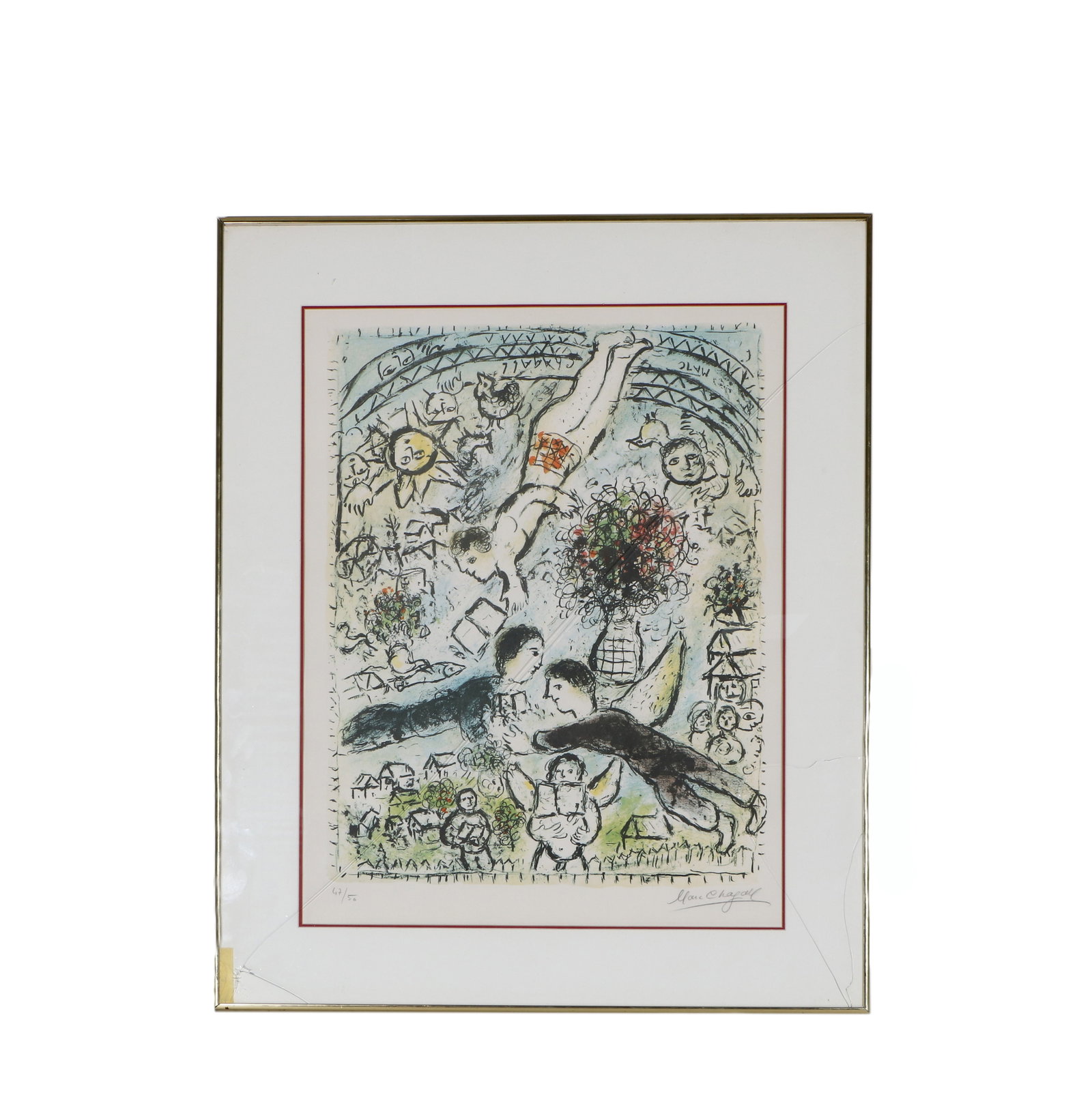 Marc Chagall mark Sky Prints: Frame height 87cm, width 72cm; Core height 67cm, width 52cm