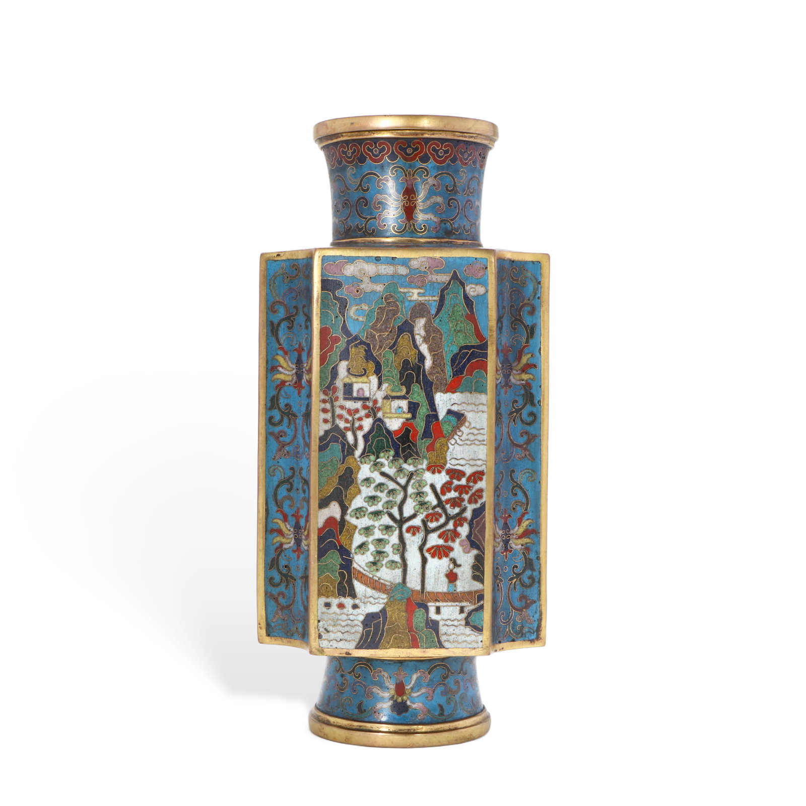 Chinese Qing Dynasty Cloisonn?? Landscape Appreciation Vase (1 of 7)