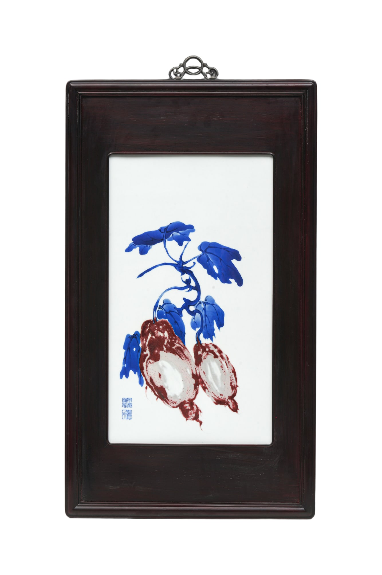 Chinese Wang Bu Mark blue-and-white underglaze porcelain plaque: Length 56cm, Width 32cm