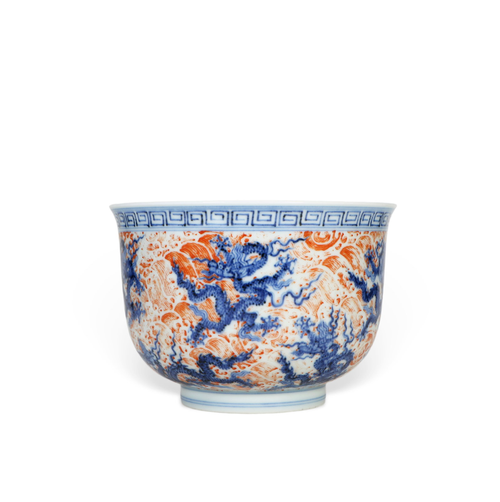 Chinese Ming Dynasty Xuande Mark blue and white porcelain: Height 10.5cm, Mouth Diameter 15cm