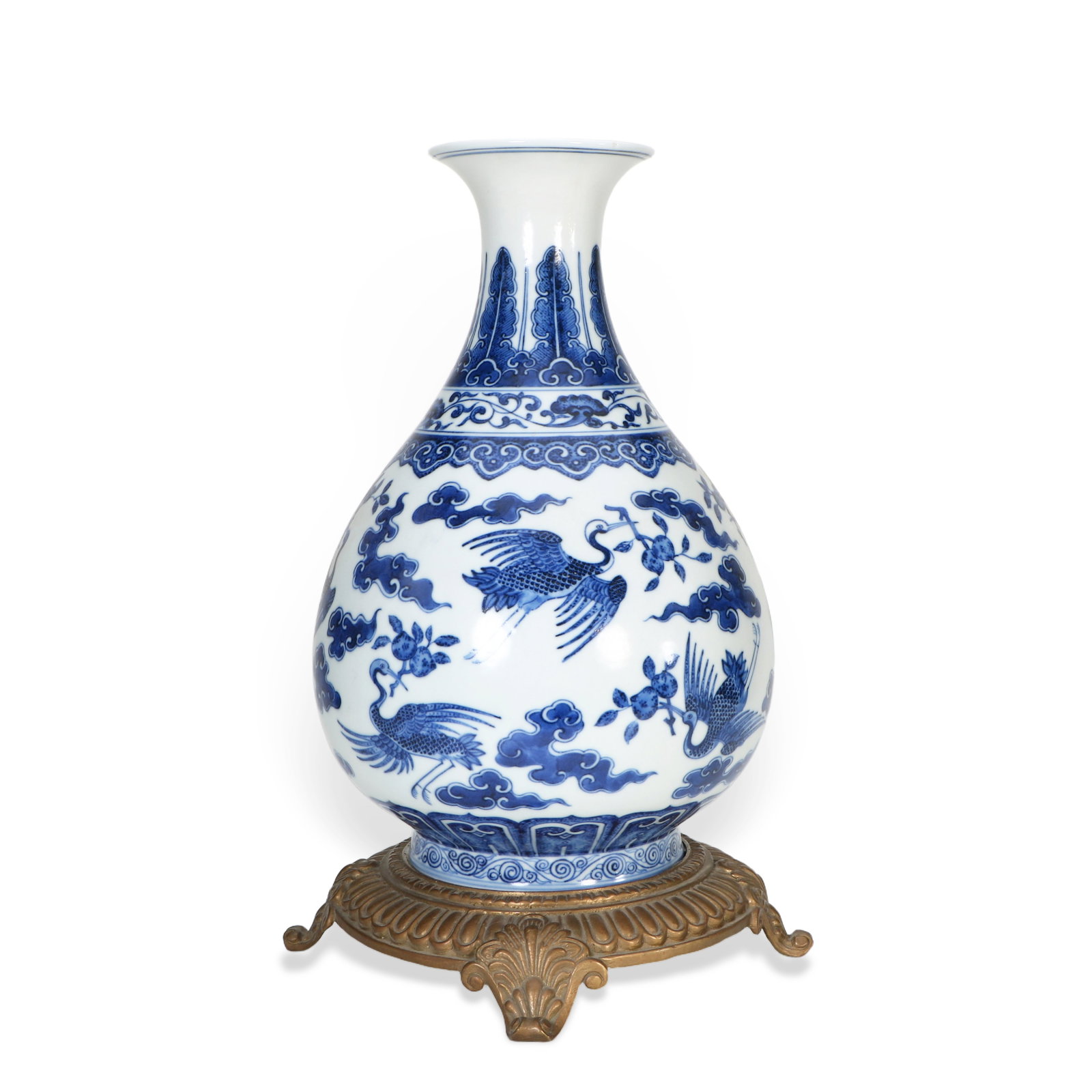 Chinese Qing Dynasty Guangxu Mark , blue and white phoenix pattern vase (1 of 6)