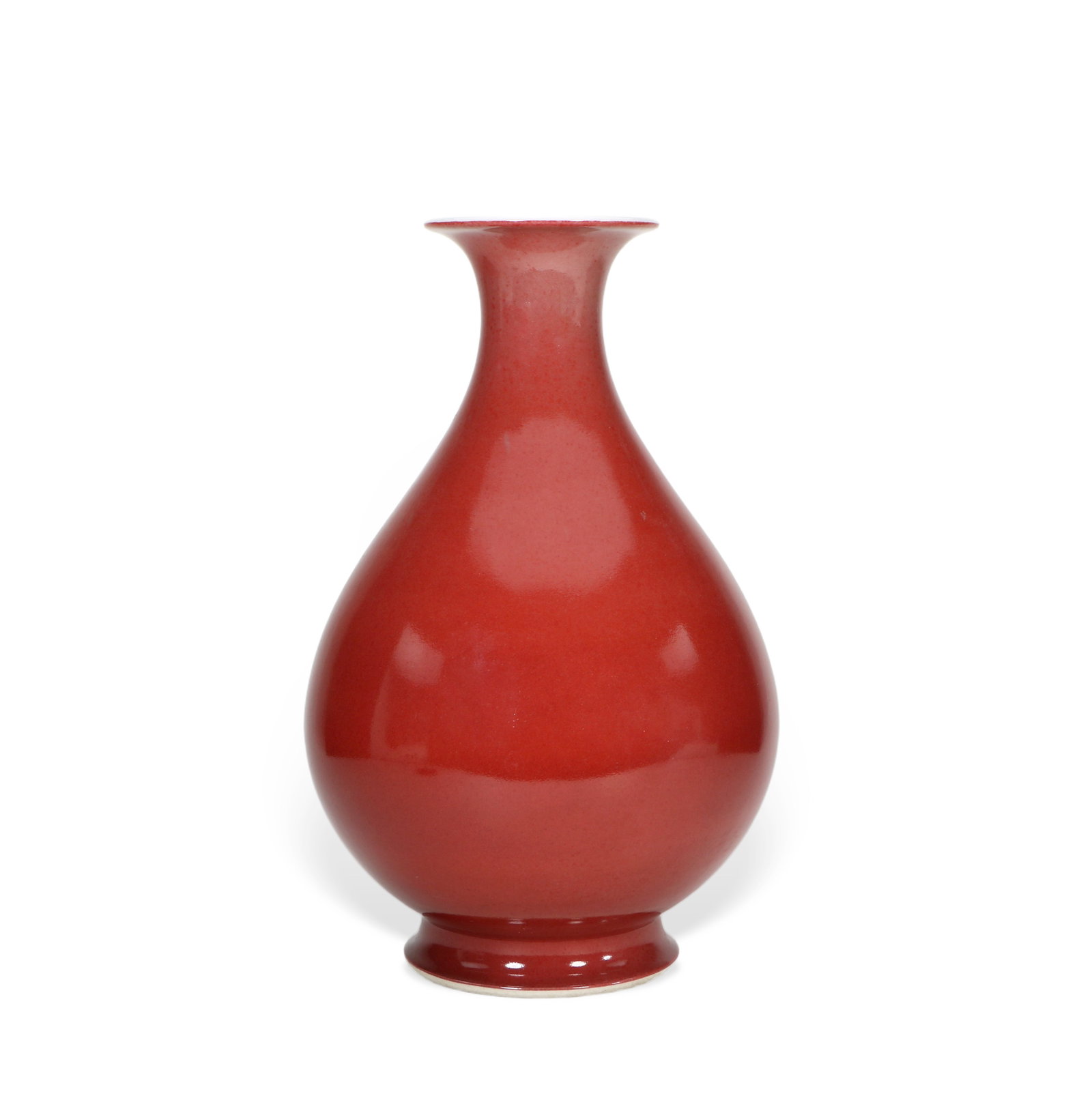 Chinese Qing Dynasty Guangxu Mark Langyao red jade pot spring vase: Height 29cm, Belly diameter 16cm