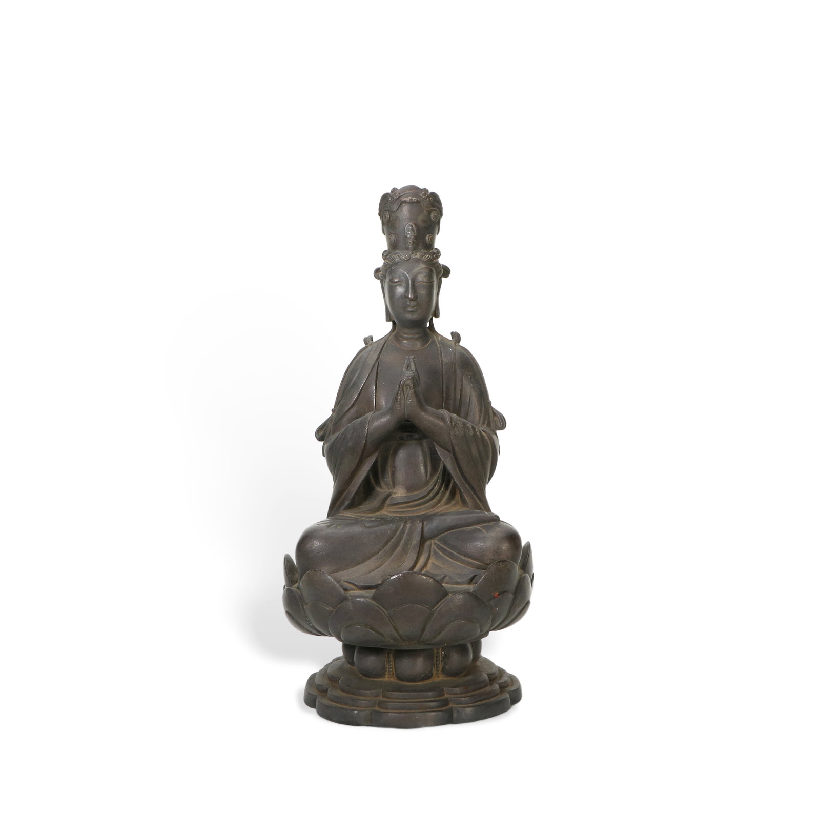 Chinese Yuan Dynasty Copper Buddha Statue with Lotus Throne (1 of 6)