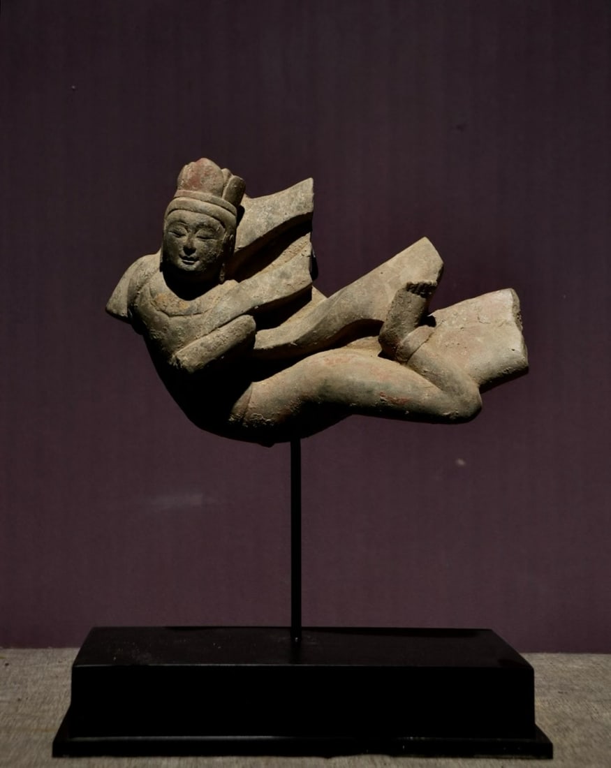 BeiQi Dynasty Green Stone Flying Apsaras (1 of 7)