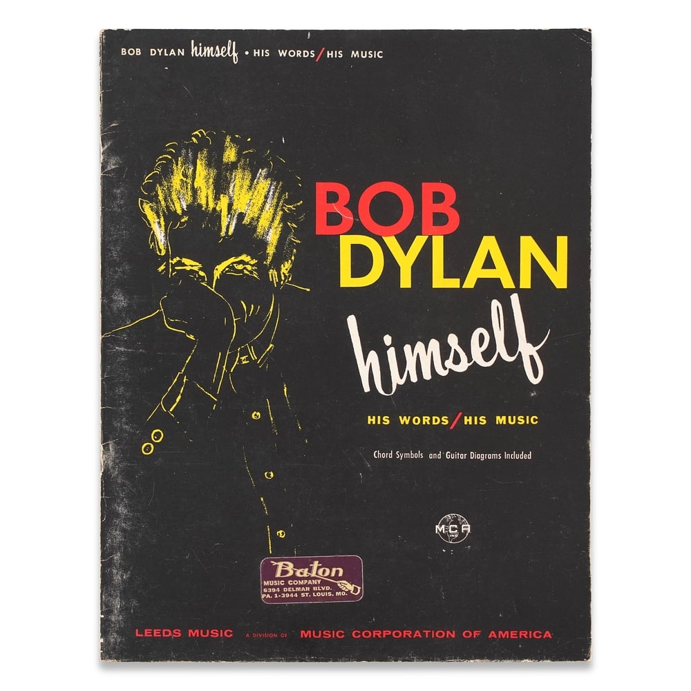 BOB DYLAN SIGNED "BOB DYLAN HIMSELF: HIS WORDS / HIS MUSIC" SONGBOOK (1 of 3)