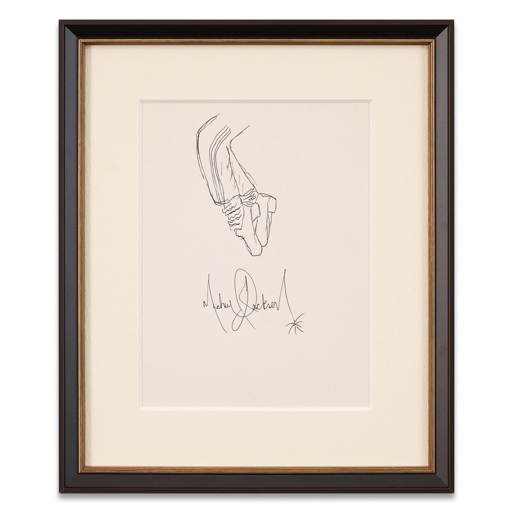 MICHAEL JACKSON SIGNED HAND-DRAWN SKETCH (1 of 1)