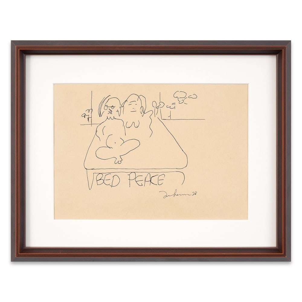 JOHN LENNON SIGNED ORIGINAL "BED PEACE" SKETCH (1 of 1)