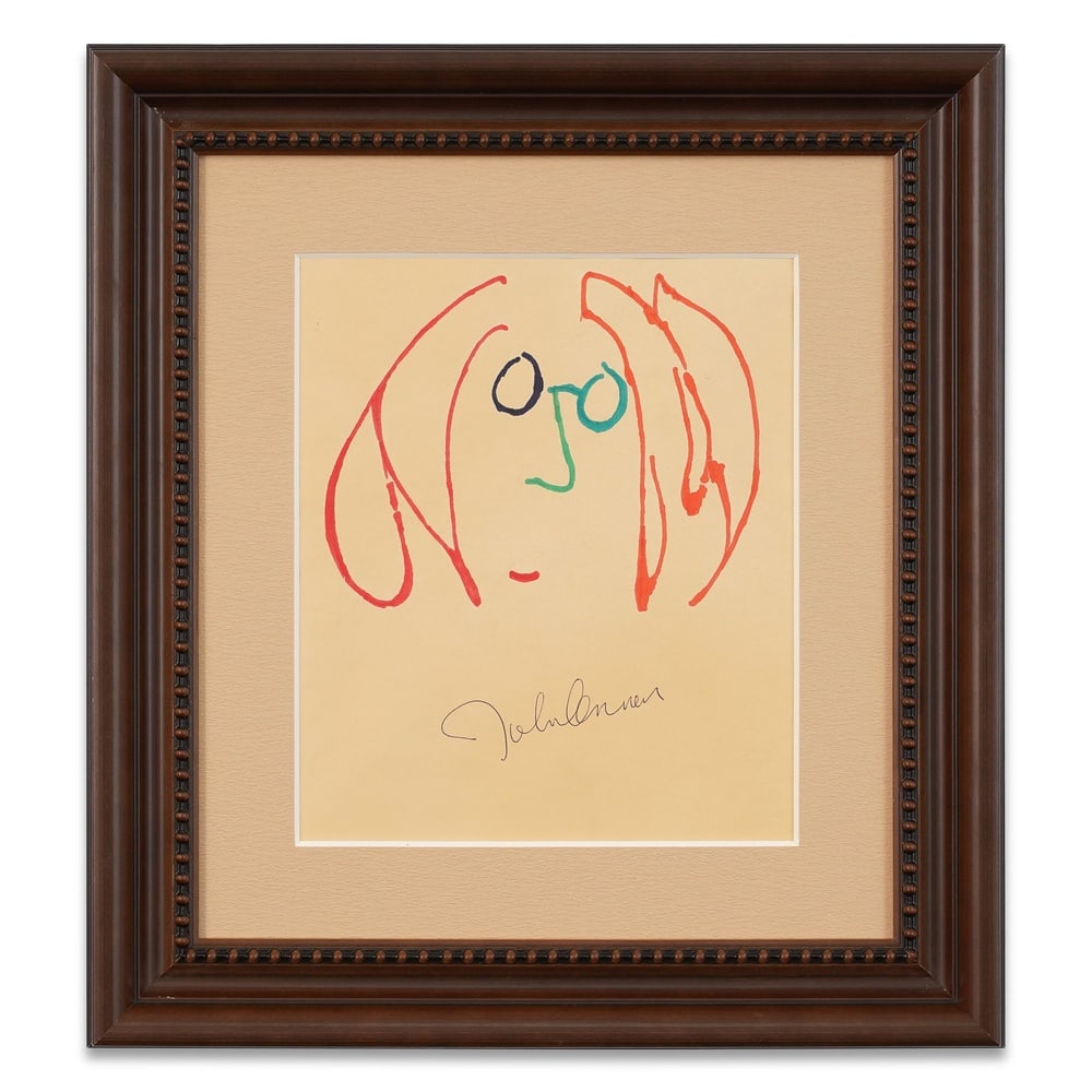 JOHN LENNON SIGNED HAND-DRAWN SELF PORTRAIT (1 of 1)