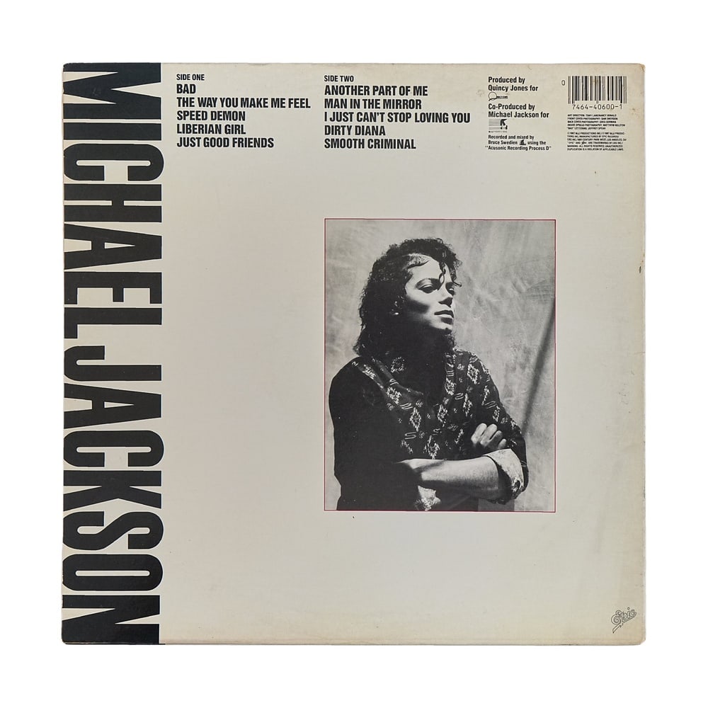 MICHAEL JACKSON SIGNED "BAD" U.S. FIRST PRESSING LP - 3