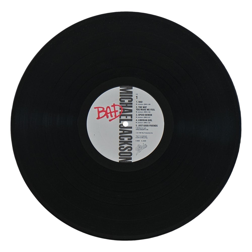 MICHAEL JACKSON SIGNED "BAD" U.S. FIRST PRESSING LP - 7