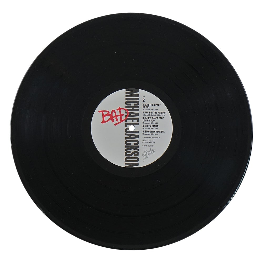 MICHAEL JACKSON SIGNED "BAD" U.S. FIRST PRESSING LP - 8
