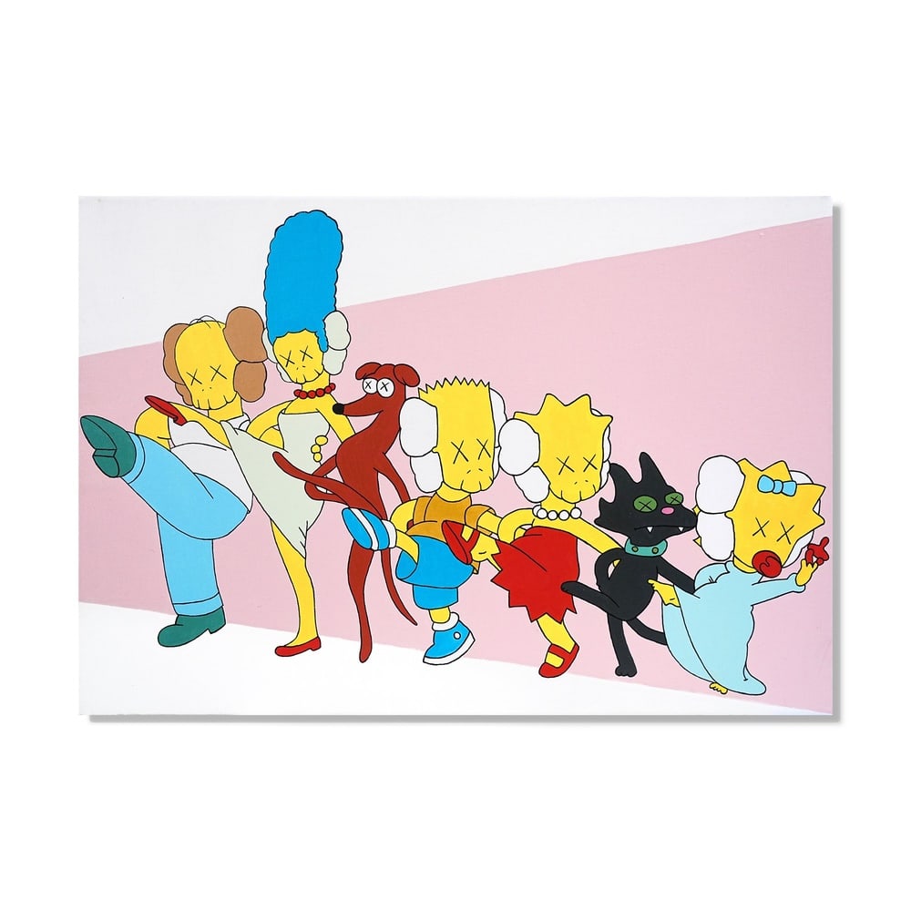 KAWS (B.1974), ATTRIBUTED TO, ACRYLIC ON CANVAS: Signed (verso) Image Dimensions: 20 5/8 x 30 1/8 in (52.5 x 76.5 cm) This painting comes with COA. KAWS remains one of the most influential and internationally recognizable figures in contemporary