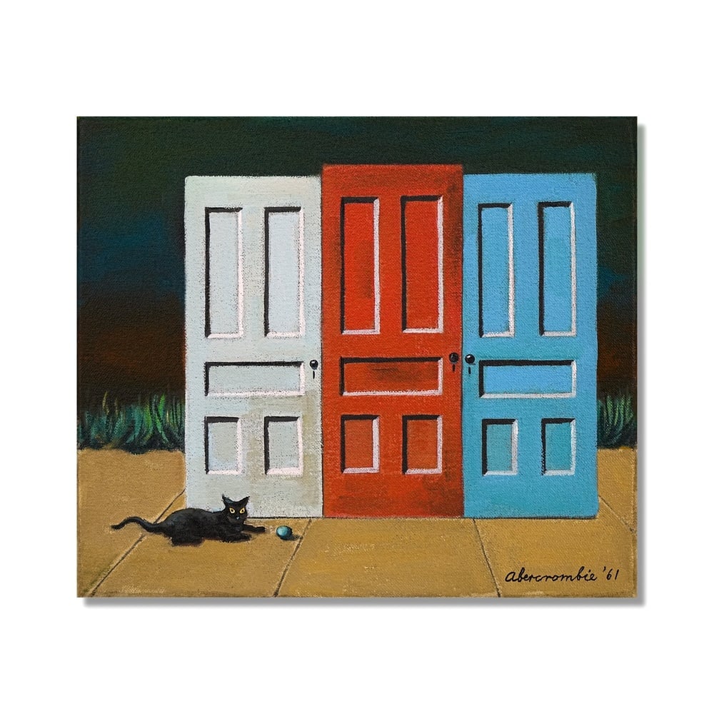 GERTRUDE ABERCROMBIE (1909-1977), ATTRIBUTED TO, OIL ON CANVAS: Signed (lower right) Image Dimensions: 13 3/4 x 16 in (35 x 40.5 cm) This painting comes with COA. Gertrude Abercrombie, often associated with American Surrealism, developed a deeply personal and poet