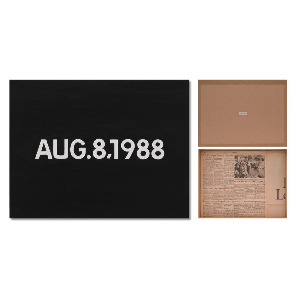 ON KAWARA (1932-2014), ATTRIBUTED TO, LIQUITEX ON CANVAS: Signed (verso) Image Dimensions: 13 3/8 x 17 3/8 in (34 x 44 cm) This painting comes with COA. This work belongs to On Kawara's seminal "Today" series, a body of work that stands as one of the most ri