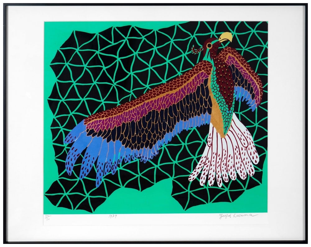 YAYOI KUSAMA (B.1929), SILKSCREEN PRINT: Signed (lower right) Image Dimensions: 20 1/2 x 18 1/2 in (52 x 47 cm) Yayoi Kusama (b. 1929) stands as one of the most iconic and influential female artists in the history of contemporary art. Throug