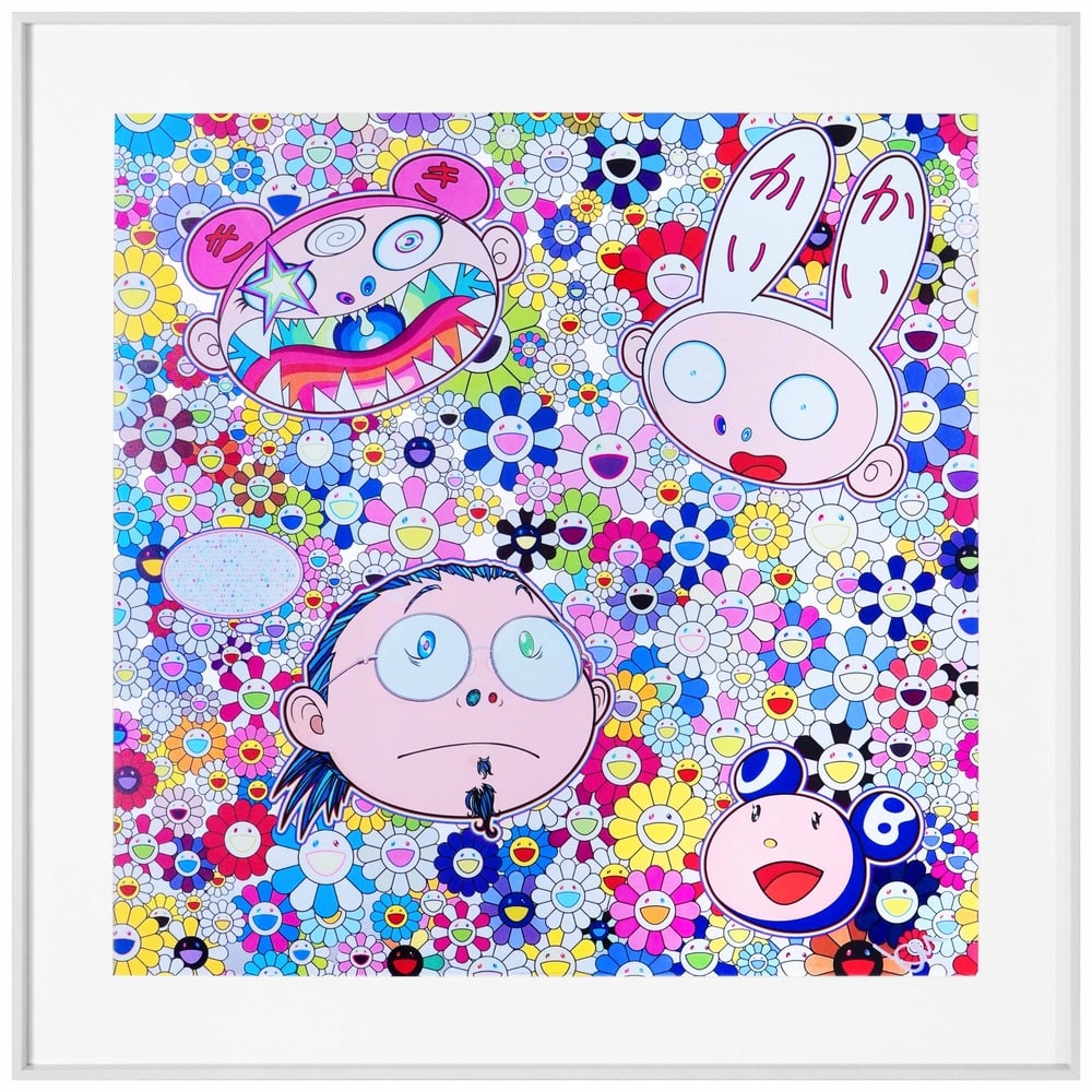 TAKASHI MURAKAMI (B.1962), OFFSET LITHOGRAPH: Signed (lower right) Image Dimensions: 19 1/4 x 19 1/4 in (49 x 49 cm) Takashi murakami (b. 1962), widely regarded as the foremost figure of contemporary japanese art, has redefined the global
