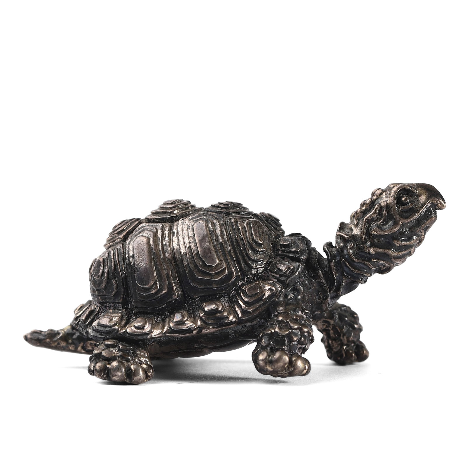 AN ITALIAN SILVER MODEL OF A TURTLE, MARKED GRAZIA (1 of 6)