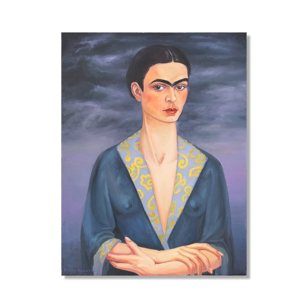 FRIDA KAHLO (1907-1954), ATTRIBUTED TO, OIL ON CANVAS: Signed (lower left) Image Dimensions: 31 1/2 x 23 5/8 in (80 x 60 cm) This painting comes with COA. Frida Kahlo's self-portraits occupy a singular place in modern art, where identity, emotion, and sym