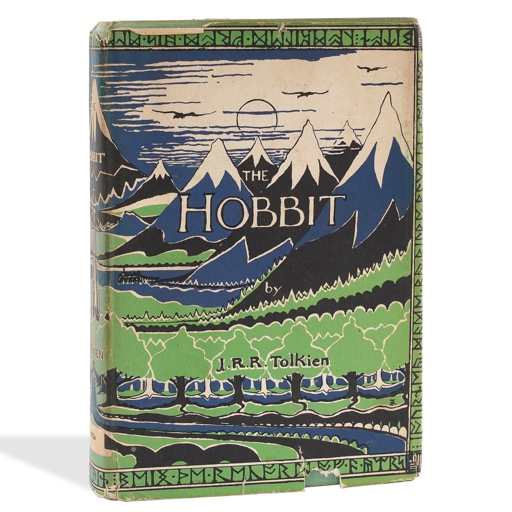 J. R. R. TOLKIEN SIGNED THE HOBBIT, OR THERE AND BACK AGAIN: 8 1/4 x 5 5/8 in (20.9 x 14.2 cm) Provenance and Authentication: This collectible has undergone a rigorous forensic evaluation. The signatures were carefully analyzed across multiple criteria, includi