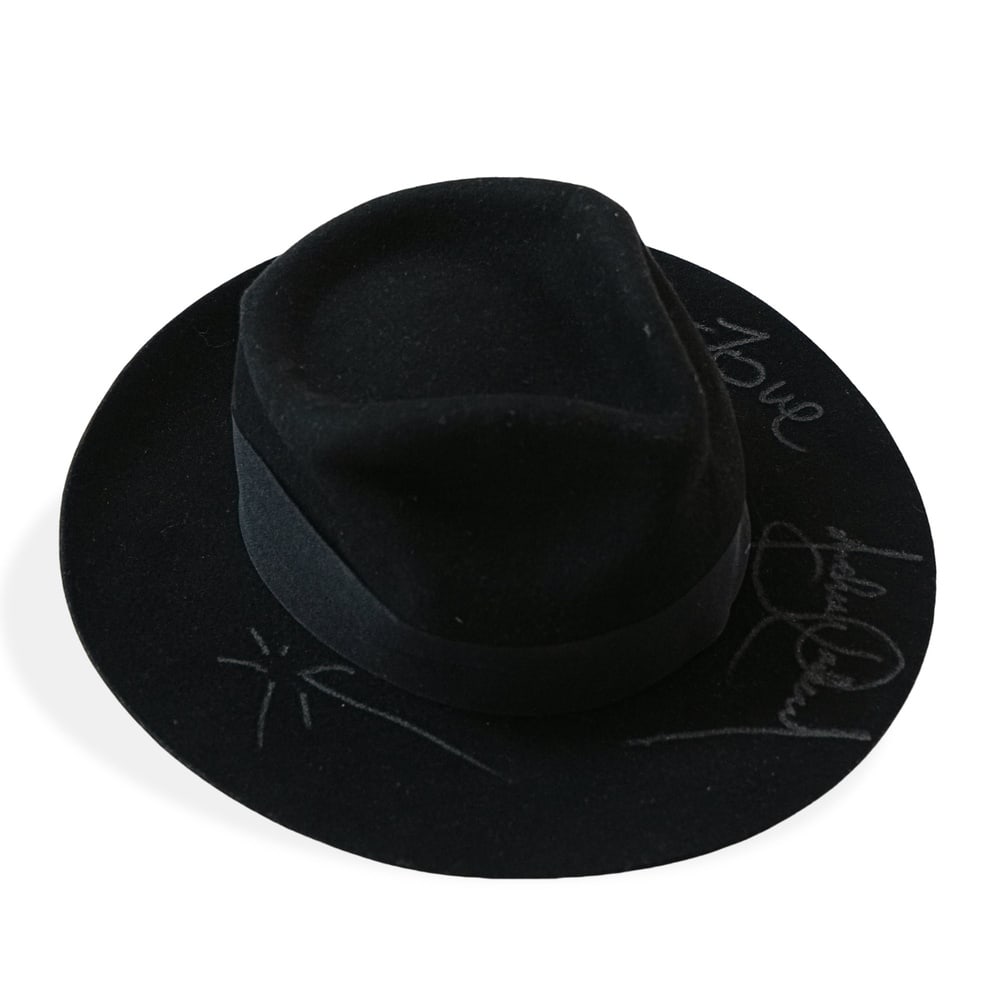 MICHAEL JACKSON SIGNED BLACK FEDORA HAT - 2