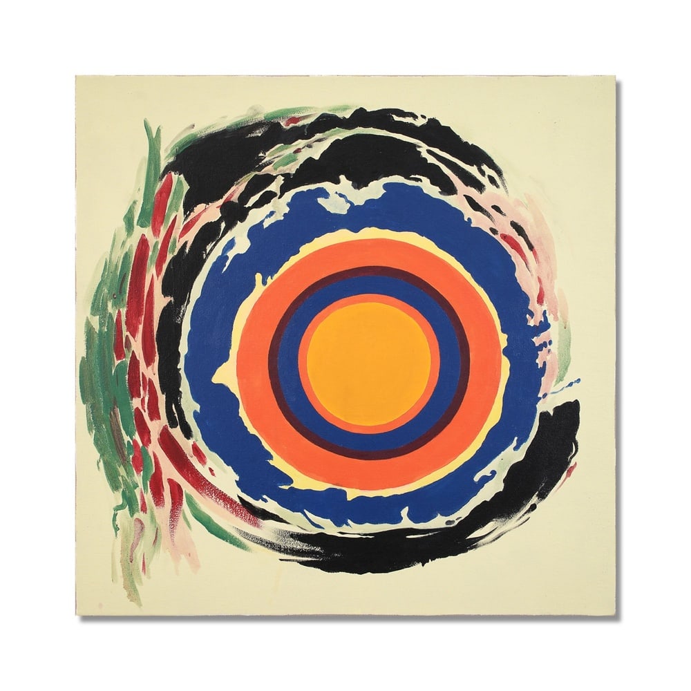 KENNETH NOLAND (1924-2010), ATTRIBUTED TO, ACRYLIC ON CANVAS: Signed (verso) Image Dimensions: 33 3/4 x 33 3/4 in (85.8 x 85.8 cm) This painting comes with COA. Kenneth Noland occupies a central position within the development of postwar American abstraction,