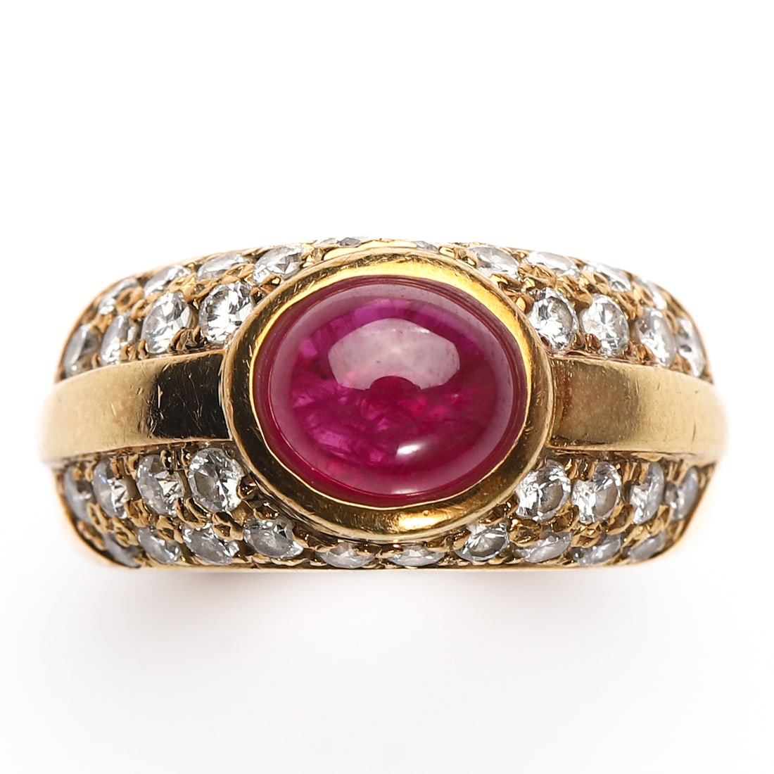 A RUBY AND DIAMOND RING IN 18K GOLD (1 of 5)