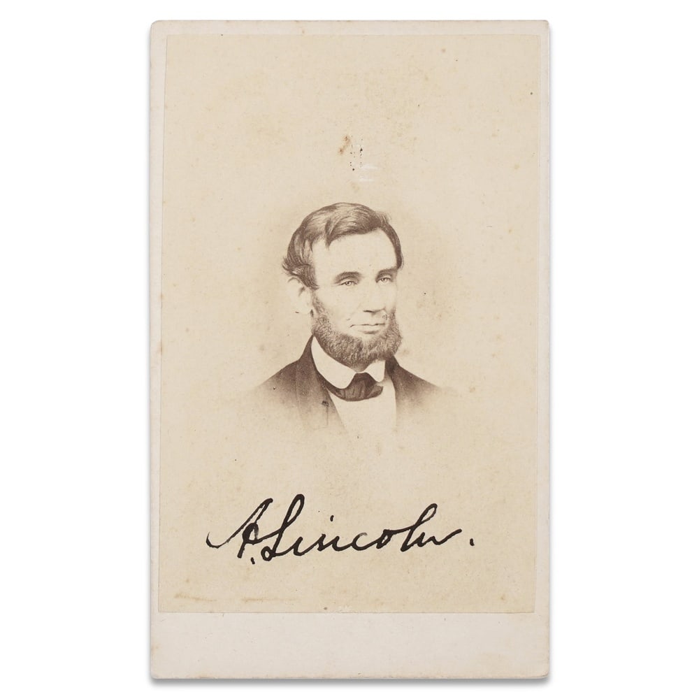ABRAHAM LINCOLN SIGNED CDV PHOTOGRAPH (1 of 2)