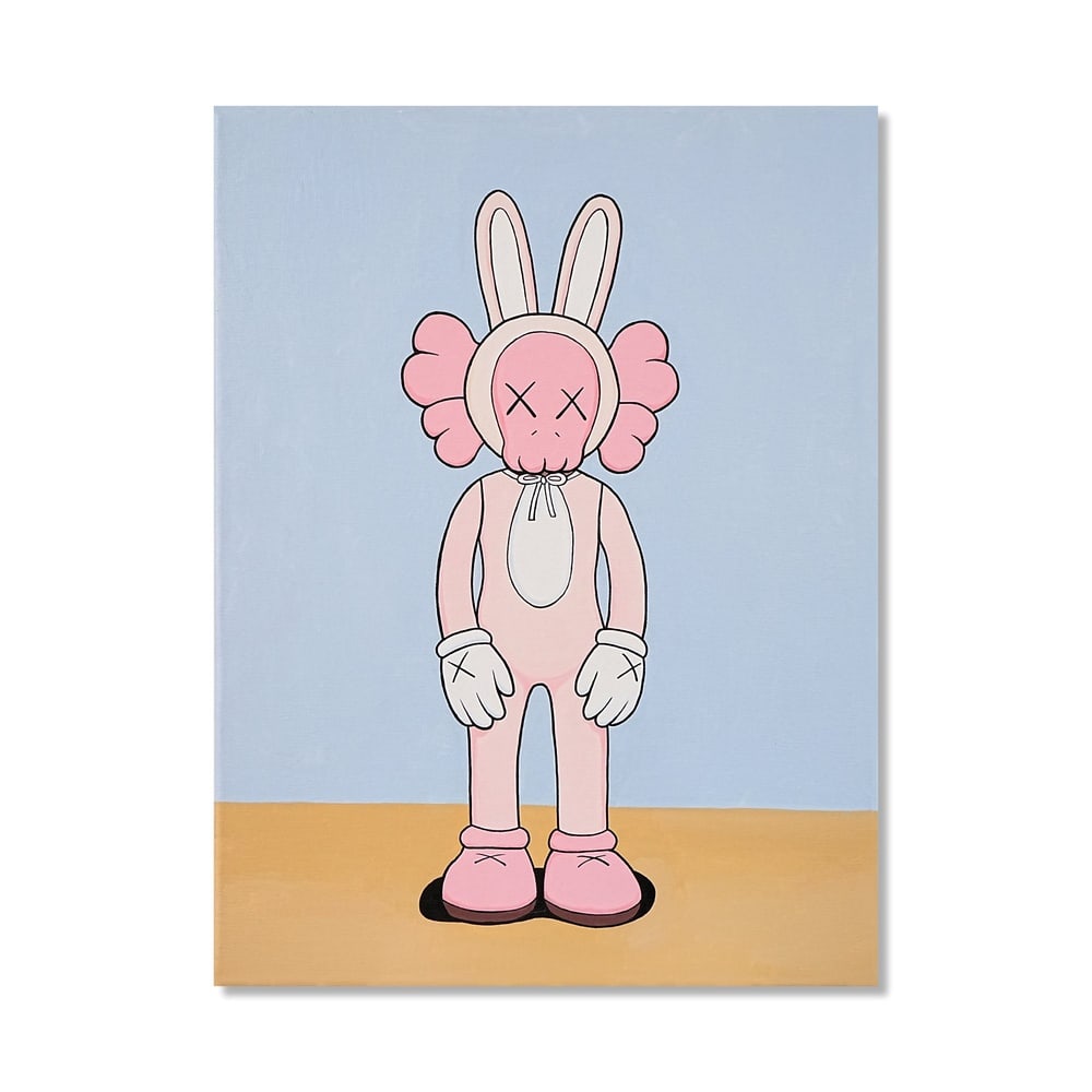 KAWS (B.1974), ATTRIBUTED TO, ACRYLIC ON CANVAS: Signed (verso) Image Dimensions: 26 x 19 3/4 in (66 x 50 cm) This painting comes with COA. KAWS has established himself as one of the most influential contemporary artists bridging fine art and popula