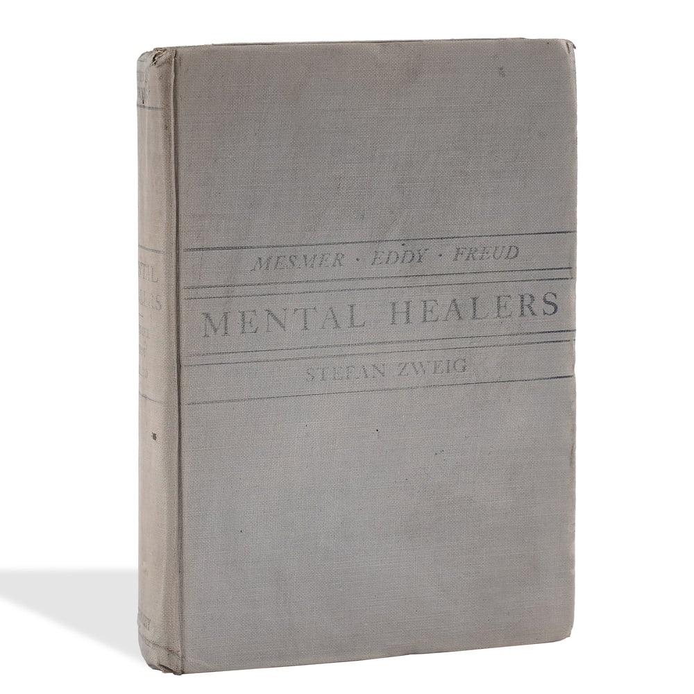 STEFAN ZWEIG & SIGMUND FREUD SIGNED MENTAL HEALERS: 8 3/8 x 5 5/8 in (21.2 x 14.2 cm) Provenance and Authentication: According to the Letter of Authenticity (LOA) and Certificate of Authenticity (COA) provided by the consignor, this collectible was sub