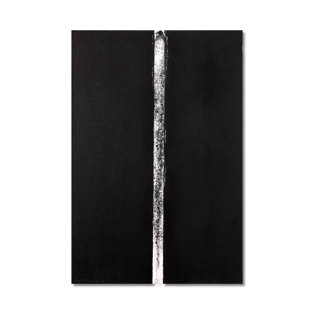 BARNETT NEWMAN (1905-1970), ATTRIBUTED TO, OIL ON CANVAS: Signed (lower left) Image Dimensions: 35 7/8 x 24 in (91 x 61 cm) This painting comes with COA. Barnett Newman stands as one of the central figures of American Abstract Expressionism, whose work radic