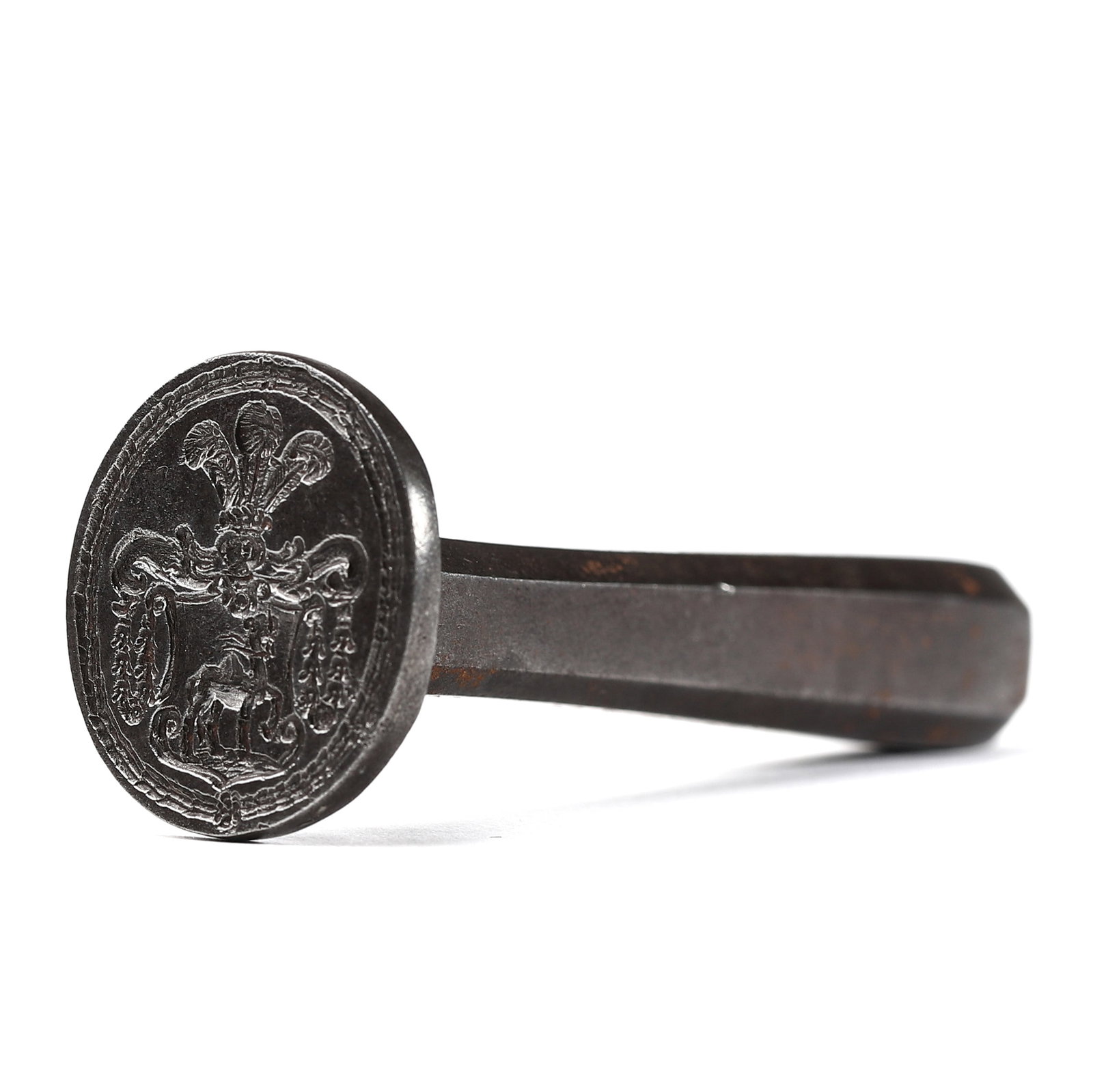A CONTINENTAL IRON ARMORIAL WAX SEAL STAMP (1 of 4)