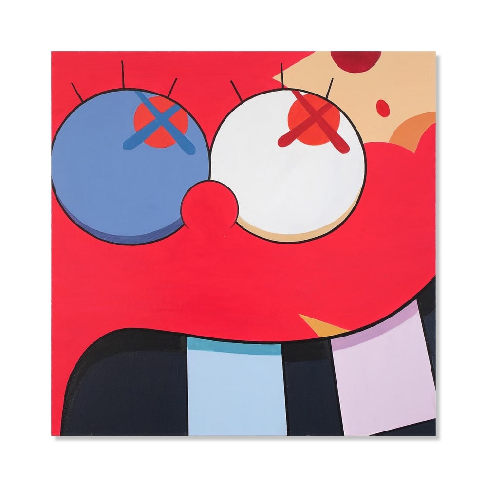 KAWS (B.1974), ATTRIBUTED TO, ACRYLIC ON CANVAS: Signed (verso) Image Dimensions: 24 x 24 in (61 x 61 cm) This painting comes with COA. KAWS's paintings from the early 2010s represent a consolidation of his visual language, where elements derived