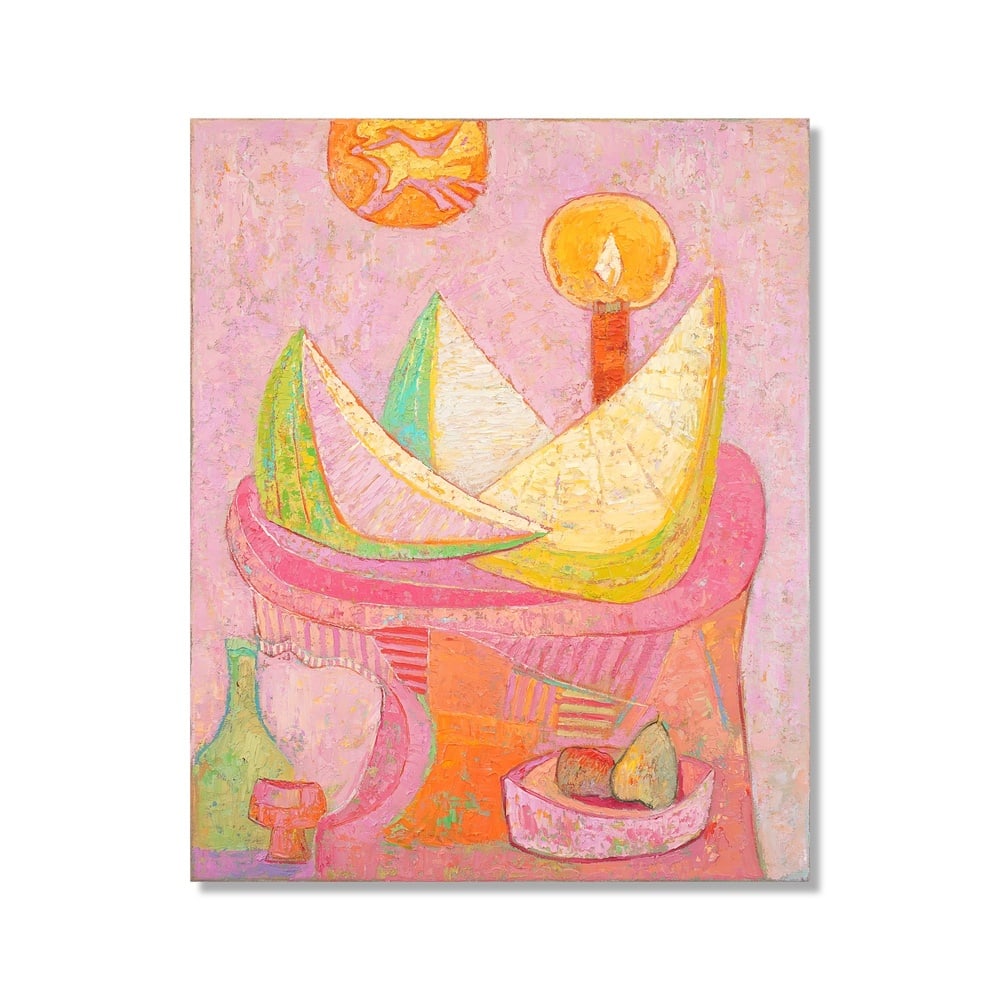 PEDRO CORONEL (1922-1985), ATTRIBUTED TO, OIL ON CANVAS: Signed (verso) Image Dimensions: 31 7/8 x 25 5/8 in (81 x 65 cm) This painting comes with COA. Pedro Coronel was a leading figure in modern Mexican art, known for merging pre-Columbian visual