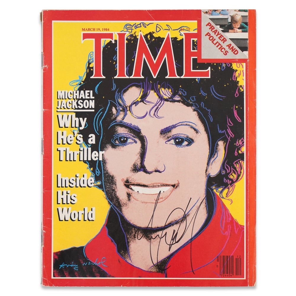 MICHAEL JACKSON SIGNED TIME MAGAZINE (MARCH 19, 1984 ISSUE): 10 7/8 x 8 1/4 in (27.5 x 21 cm) Provenance and Authentication: According to the Letter of Authenticity (LOA) and Certificate of Authenticity (COA) provided by the consignor, this collectible was