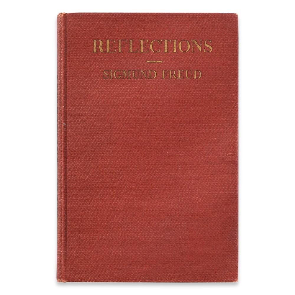 SIGMUND FREUD SIGNED REFLECTIONS BOOK: 7 1/4 x 4 3/4 in (18.5 x 12 cm) Provenance and Authentication: According to the Letter of Authenticity (LOA) and Certificate of Authenticity (COA) provided by the consignor, this collectible was subje