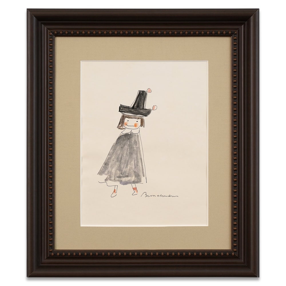 LUDWIG BEMELMANS SIGNED FIGURE DRAWING: Image Dimensions: 12 3/8 x 9 3/8 in (31.5 x 23.9 cm) Framed Dimensions: 20 5/8 x 17 3/4 in (52.3 x 45 cm) Provenance and Authentication: According to the Letter of Authenticity (LOA) and Certificate