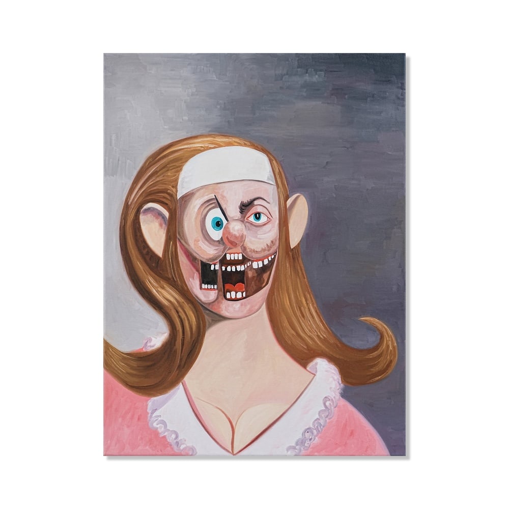 GEORGE CONDO (B.1957), ATTRIBUTED TO, OIL ON CANVAS: Signed (verso) Image Dimensions: 31 1/2 x 23 5/8 in (80 x 60 cm) This painting comes with COA. George Condo stands as one of the most influential American contemporary painters of his generation,