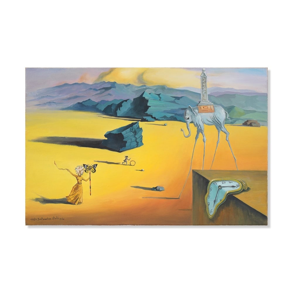 SALVADOR DALI (1904-1989), ATTRIBUTED TO, OIL ON CANVAS: Signed (lower left) Image Dimensions: 20 1/8 x 30 3/4 in (51 x 78 cm) This painting comes with COA. Salvador Dali remains one of the most celebrated and visually recognizable figures of twentieth-cent