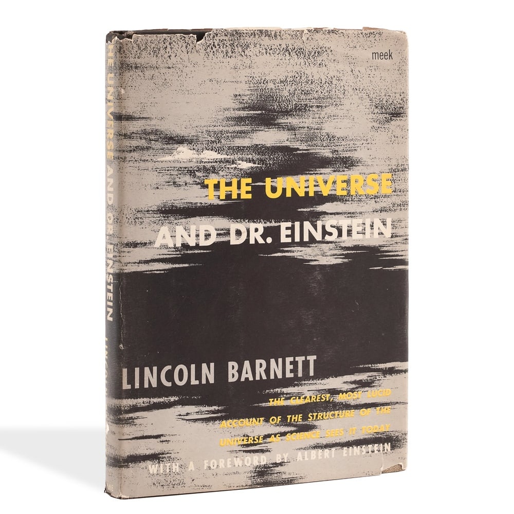 ALBERT EINSTEIN SIGNED THE UNIVERSE AND DR. EINSTEIN: 8 3/8 x 5 3/4 in (21.2 x 14.7 cm) Provenance and Authentication: According to the Letter of Authenticity (LOA) and Certificate of Authenticity (COA) provided by the consignor, this collectible was sub