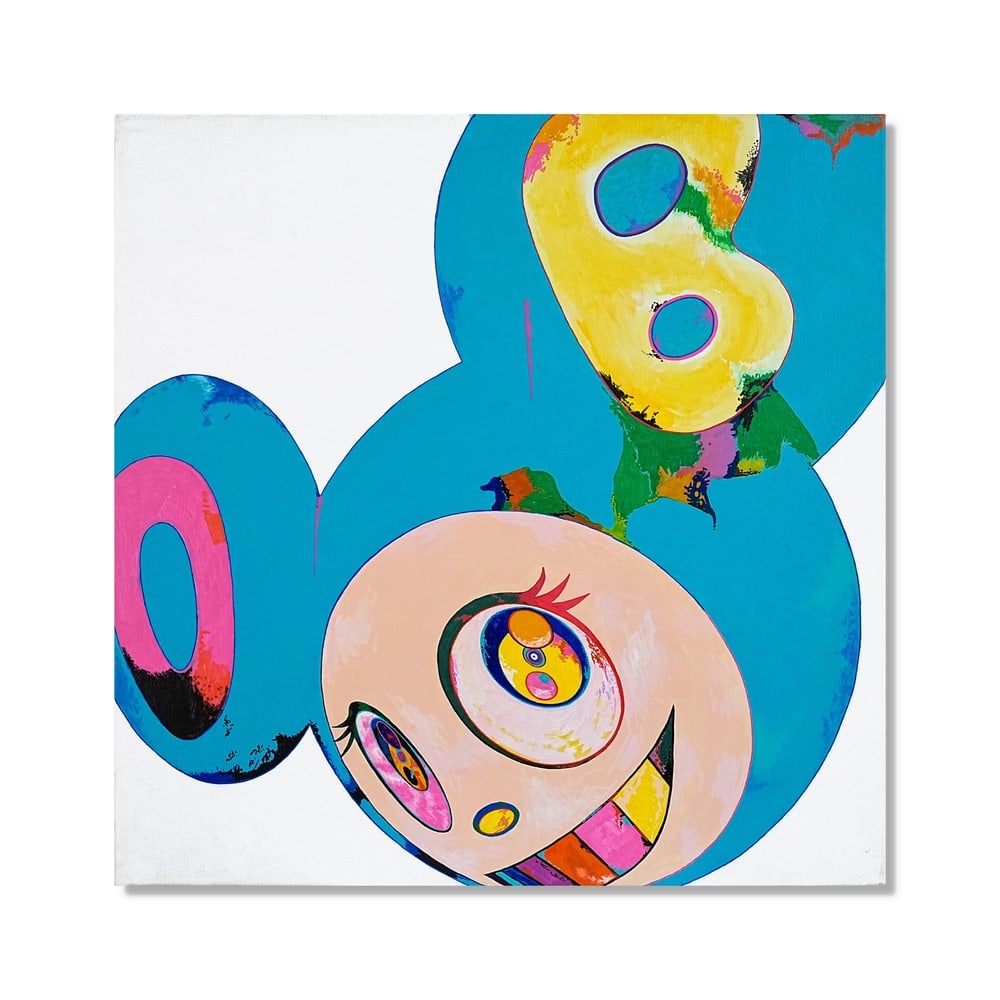 TAKASHI MURAKAMI (B.1962), ATTRIBUTED TO, ACRYLIC ON CANVAS MOUNTED ON WOOD: Signed (verso) Image Dimensions: 23 5/8 x 23 5/8 in (60 x 60 cm) This painting comes with COA. Takashi Murakami's "And then..." series represents one of the most recognizable bodies of work within his
