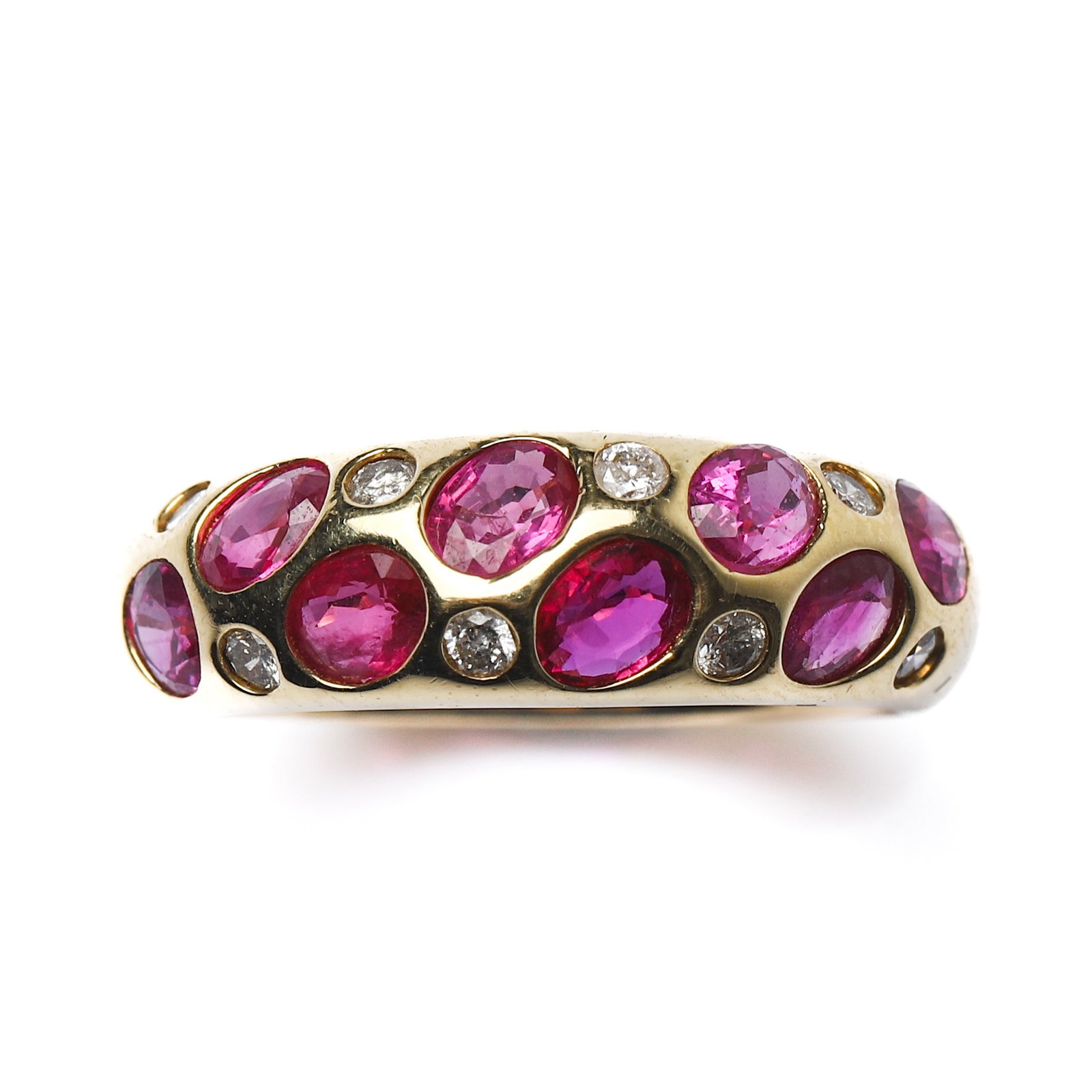 18K GOLD BURMESE RUBY AND DIAMOND RING - 2