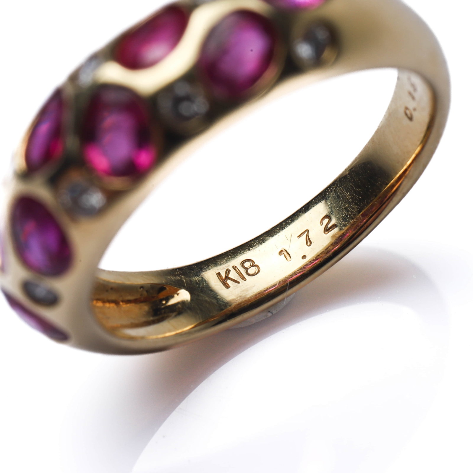 18K GOLD BURMESE RUBY AND DIAMOND RING - 5