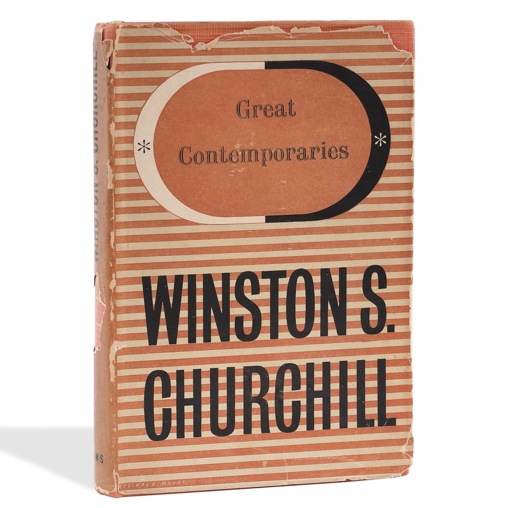 WINSTON S. CHURCHILL SIGNED GREAT CONTEMPORARIES: 8 1/2 x 5 3/4 in (21.5 x 14.5 cm) Provenance and Authentication: According to the Letter of Authenticity (LOA) and Certificate of Authenticity (COA) provided by the consignor, this collectible was