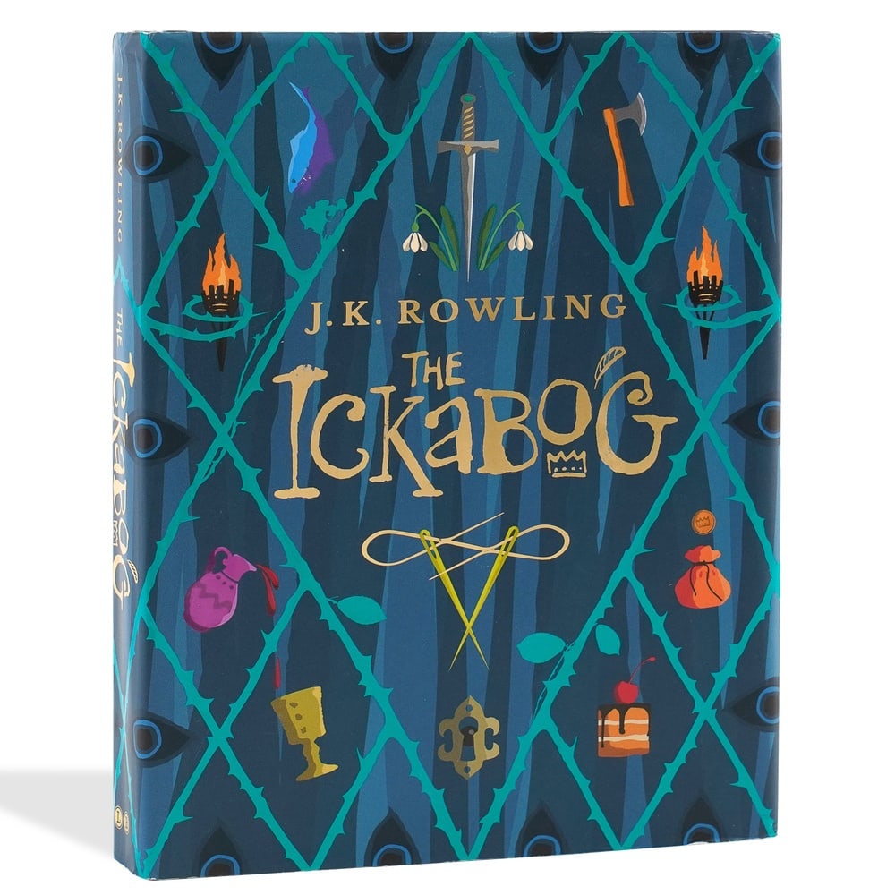 J. K. ROWLING SIGNED "THE ICKABOG": 8 3/4 x 6 7/8 in (22.2 x 17.5 cm) Provenance and Authentication: According to the Letter of Authenticity (LOA) and Certificate of Authenticity (COA) provided by the consignor, this collectible was sub