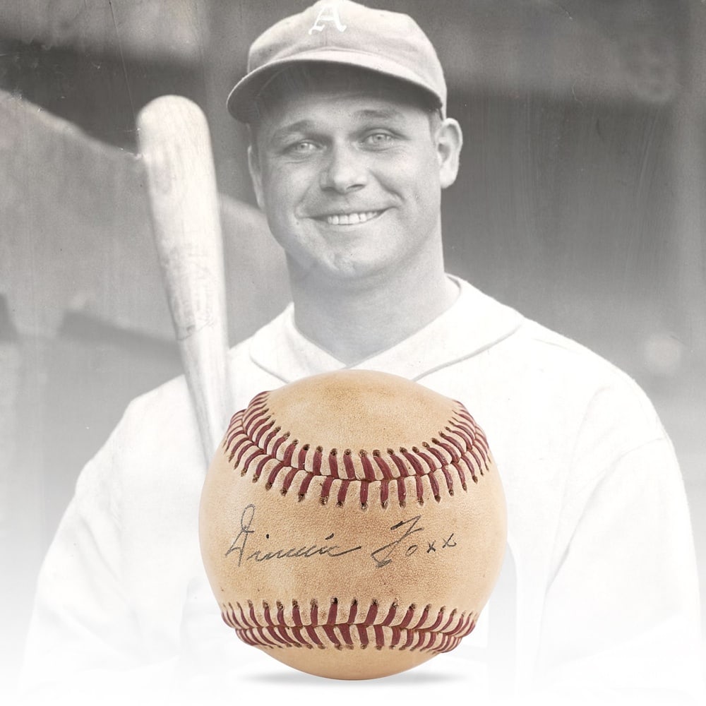 JIMMIE FOXX SIGNED OFFICIAL AMERICAN LEAGUE BASEBALL (1 of 3)