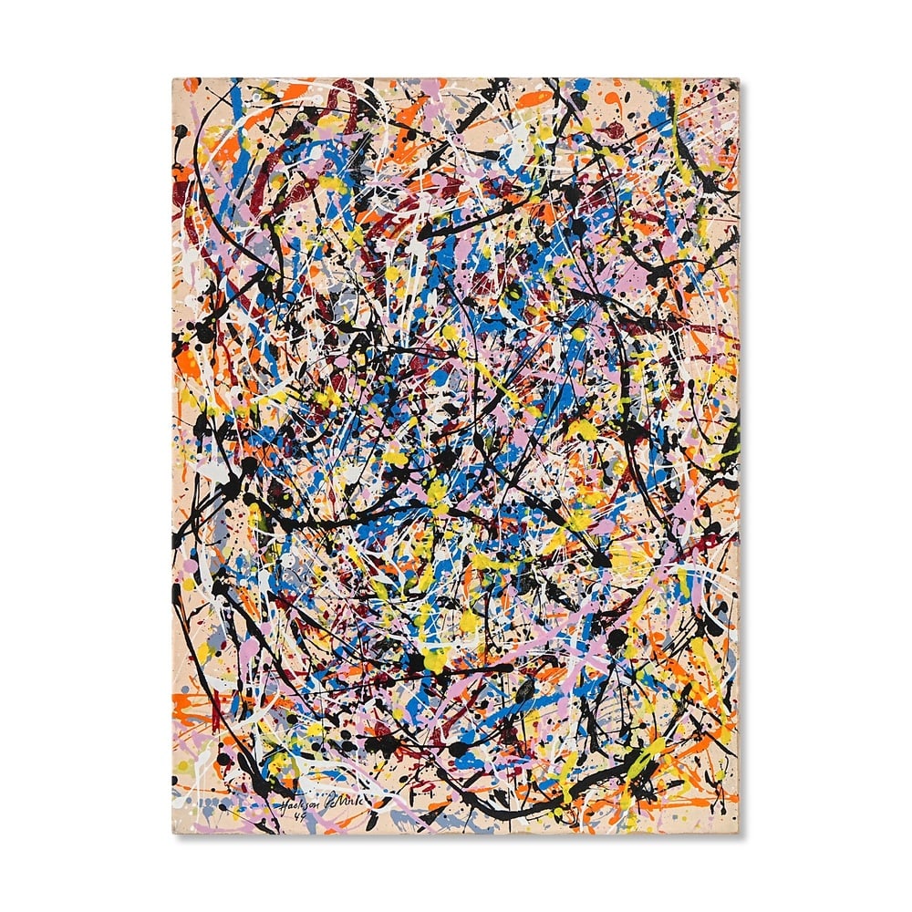 JACKSON POLLOCK (1912-1956), ATTRIBUTED TO, OIL, ATTRIBUTED TO, ENAMEL AND ALUMINUM PAINT ON CANVAS (1 of 3)
